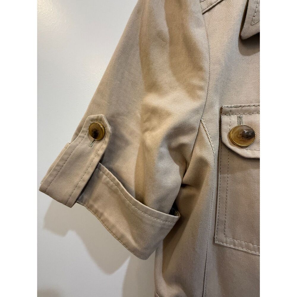 Tory Burch Tan Khaki Safari Utility Shirt Dress Size 2 - Picture 9 of 12